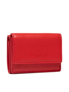 Portfele - Trussardi Mały Portfel Damski Claire Continental Wallet 75W00298 Czerwony - grafika 1