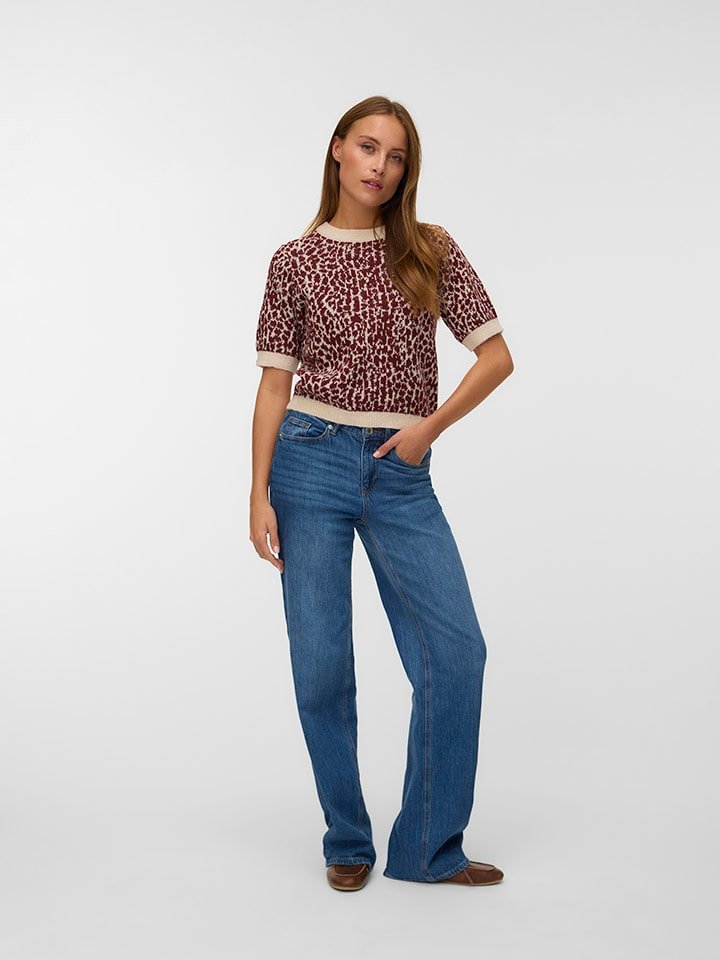 Vero Moda Sweter w kolorze czerwono-beżowym