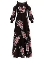 Sukienki - APART sukienka wieczorowa z kwiatowym nadrukiem, czarna, wielokolorowa, S, Czarny Multicolor, S - miniaturka - grafika 1