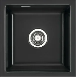 Zlewozmywak ceramiczny SYSTEMCERAM Mera 40 U Nero Korek automatyczny 5356 01 - Zlewozmywaki - miniaturka - grafika 1