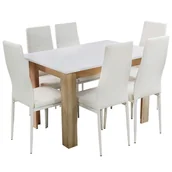Stoły z krzesłami - Zestaw Stół Modern 120 Ws I 6 Białych Krzeseł Nicea - miniaturka - grafika 1
