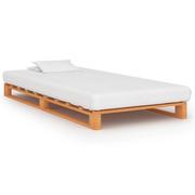 Łóżka - Lumarko Rama łóżka z palet, brązowa, lite drewno sosnowe, 90 x 200 cm - miniaturka - grafika 1