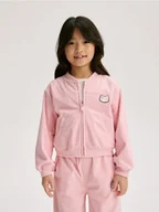 Bluzki dla dziewczynek - Reserved - Rozpinana bluza bomber - różowy - miniaturka - grafika 1