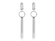 Kolczyki - Srebrne klipsy Regina z łańcuszkami - miniaturka - grafika 1