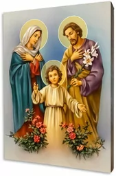 Święta Rodzina - obraz religijny na desce lipowej - Ikony i obrazy sakralne - miniaturka - grafika 1