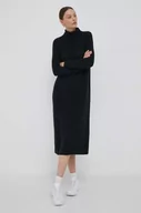 Sukienki - Tommy Hilfiger sukienka wełniana kolor czarny midi oversize - miniaturka - grafika 1