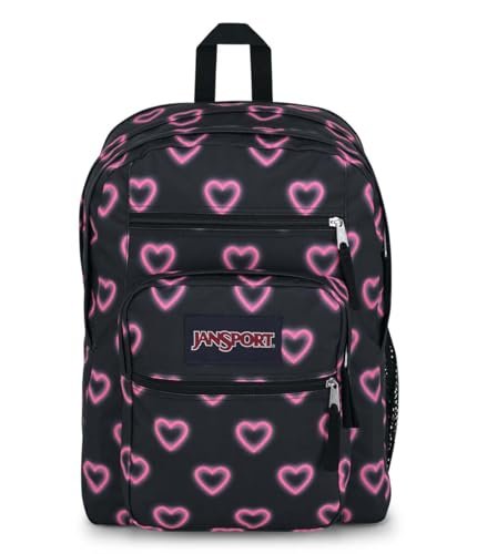 JanSport BIG STUDENT Duży plecak, komora na laptopa 15 inch, Happy Hearts Black (Czarny)