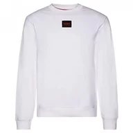 Bluzy męskie - HUGO Męska bluza Diragol212 z bawełny Terry z czerwoną etykietą z logo, Open White127, XL - miniaturka - grafika 1