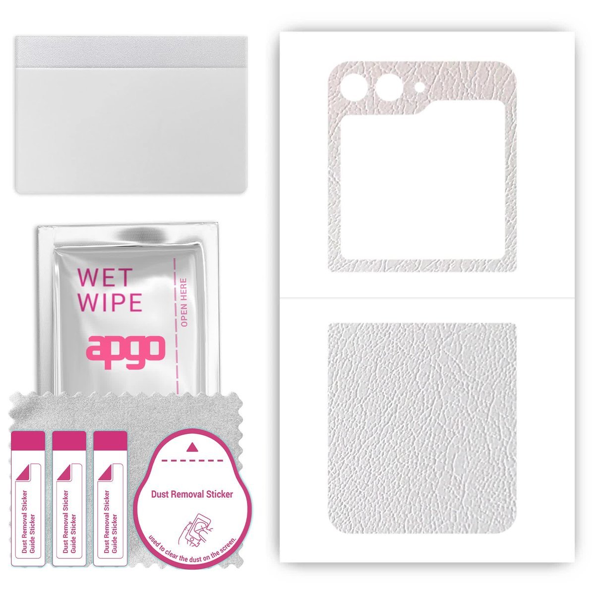 Folia naklejka skórka strukturalna na TYŁ do Samsung Galaxy Z Flip5 Retro - Skóra Biała - apgo SKINS