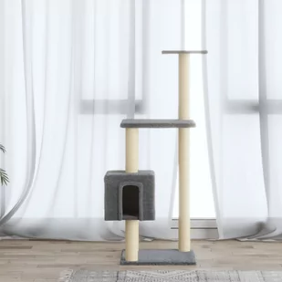 vidaXL Drapak dla kota ze słupkami sizalowymi jasnoszary 104 cm 171470 - Drapaki dla kotów - miniaturka - grafika 1