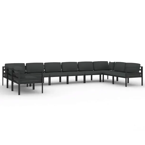 Zestaw Wypoczynkowy do Ogrodu z Aluminiową Ramą, Modułowy, Antracytowy,