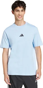 Koszulka męska adidas Essentials Small Logo Single Jersey błękitna JF1101 L - Koszulki męskie - miniaturka - grafika 1