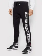 Spodnie sportowe męskie - Alpha Industries Spodnie dresowe Big Letters 126343 Czarny Regular Fit - miniaturka - grafika 1