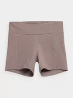 Legginsy - 4F, Legginsy krótkie do jogi damskie, 4FSS23TFSHF138-82S, Jasny Brązowy, rozmiar M - miniaturka - grafika 1