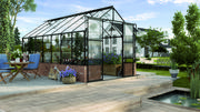 Szklarnie ogrodowe - VITAVIA szklarnia ogrodowa Cassandra 11500, czarna - (11,5 m2; 2,57 x 4,48 m) + szkło hartowane - miniaturka - grafika 1
