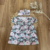 Body dla niemowląt - MAMATTI sukienko body kr.rękaw r.68 KWIATY SB11100 - miniaturka - grafika 1