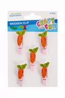 Pozostałe akcesoria dla plastyków - Craft with Fun Ozdoba dekoracyjna Drew Spinacz Marchewka 5szt 12/144 - miniaturka - grafika 1