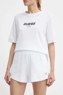 Guess szorty SKYLAR damskie kolor biały z aplikacją high waist V4GD09 K8802 - Spodenki damskie - miniaturka - grafika 1