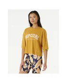 Koszulki i topy damskie - T-Shirt RIP CURL Seacell Crop Heritage Tee żółty L - miniaturka - grafika 1