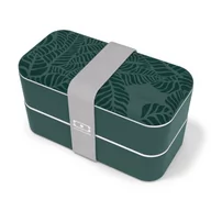 Lunch boxy - Monbento Monbento Bento Original Graphic Jungle 1 L Ciemnozielony Lunch Box Dwukomorowy Plastikowy - miniaturka - grafika 1