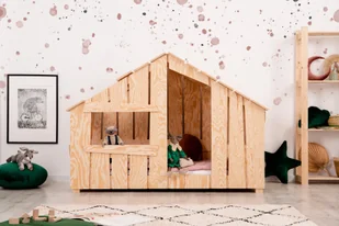 Łóżko dziecięce domek FRED 70x140 sosna - Łóżka dla dzieci i młodzieży - miniaturka - grafika 1