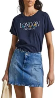 Koszulki i topy damskie - Pepe Jeans Koszulka damska z aksamitu, Niebieski (Dulwich), XS - miniaturka - grafika 1