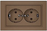 Gniazdka elektryczne - SOCKET TWO PLACESRP16-021 QR1000 MOCHA - miniaturka - grafika 1