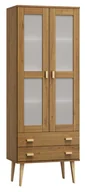 Witryny - Witryna drewniana Venuci 2 szuflady 79cm dąb - miniaturka - grafika 1