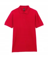 Koszulki męskie - Koszulka POLO Polówka PREMIUM COTTON Double Pique GILDAN GI85800 CZERWONA L - miniaturka - grafika 1