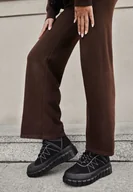 Botki damskie - Czarne Botki Trapery Vices na Grubej Tłoczonej Podeszwie z Przeszyciami Amarrise - miniaturka - grafika 1