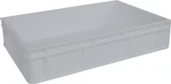 Pojemniki przemysłowe - Artech Pojemnik transportowy EURO 130 ścianki i dno pełne, wym. 600 x 400 x 130 mm, bez uchwytu biały - miniaturka - grafika 1