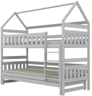 Łóżka dla dzieci i młodzieży - Łóżko piętrowe domek FELIKS 160x80 białe drewniane trzyosobowe KOCOT KIDS - miniaturka - grafika 1