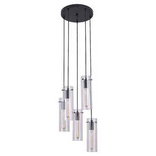 Rabalux Acantha lampa wisząca 5x60W czarny/przezroczysty 5260 - Lampy sufitowe - miniaturka - grafika 1