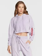 Bluzy damskie - Alpha Industries Bluza 108041 Fioletowy Oversize - miniaturka - grafika 1