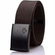 Paski - Pasek Parciany Męski BRĄZOWY Gracio KLAMRA Czarna - miniaturka - grafika 1