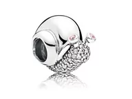 Charmsy - Pandora Valerio.pl Rodowany srebrny charms do ślimak snail cyrkonie srebro 925 NEW13 NEW13 - miniaturka - grafika 1