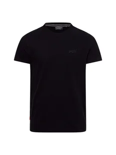 Superdry T-shirt męski Mężczyźni Bawełna czarny jednolity, S - Koszulki męskie - miniaturka - grafika 1