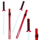 Zabawki militarne - Drewniana Katana Miecz Do Zabawy Treningu Rekwizyt Czerwony 70cm LEAN Toys - miniaturka - grafika 1