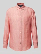 Koszule męskie - Koszula lniana o kroju regular fit z kołnierzykiem typu button down - miniaturka - grafika 1