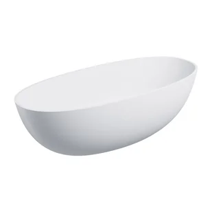 Omnires Shell M+ Wanna wolnostojąca 175x78 cm biały mat + syfon z korkiem klik-klak SHELL175WWBM - Wanny - miniaturka - grafika 1