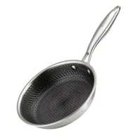 Patelnie - PATELNIA STALOWA 20cm Z POWŁOKĄ PLASTER MIODU E-7545 - miniaturka - grafika 1