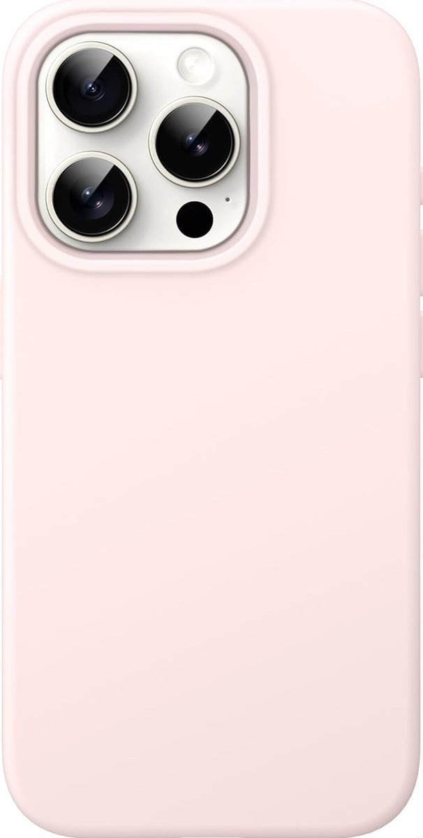JETech Silikonowe Etui dla iPhone 15 Pro Max 6,7 Cala, Jedwabisty Miękki w Dotyku Futerał Ochronny na Całe Ciało, Odporny na Wstrząsy Case (Jasnoróż..