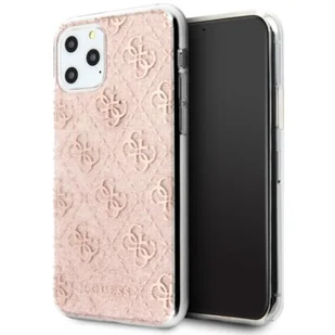 GUESS Guess 4G Glitter etui ochronne iPhone 11 Pro (różowe) GUHCN58PCU4GLPI - Szkła hartowane na telefon - miniaturka - grafika 1