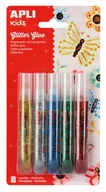 Przybory szkolne - Apli Kids Brokatowy klej ozdobny - 5 metalicznych kolorów 5 x 13 ml - miniaturka - grafika 1