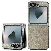 Etui i futerały do telefonów - Guess GUHCZF6HGGSHD Z Flip6 F741 złoty/gold 4G Glitter Script - miniaturka - grafika 1