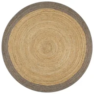 Dywany - Okragły szary dywanik z juty 150 cm F4-E07 - miniaturka - grafika 1