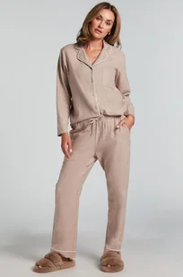 Hunkemöller Flanelowe spodnie od piżamy Beżowy - Bielizna nocna - miniaturka - grafika 1