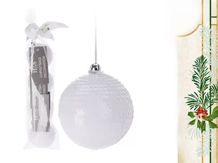 Hanipol 4 sztuki białych bombek 6cm 219-7111 219-7111 - Bombki - miniaturka - grafika 1