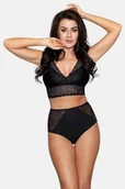 Komplety bielizny - Figi Damskie Z Wysokim Stanem I Koronką Babell Kod 184 Czarne  3Xl - miniaturka - grafika 1