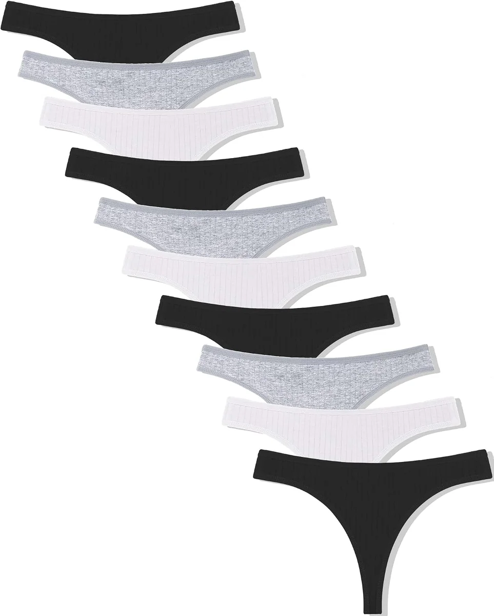 FINETOO Damskie stringi bawełniane tanga sexy wygodne majtki